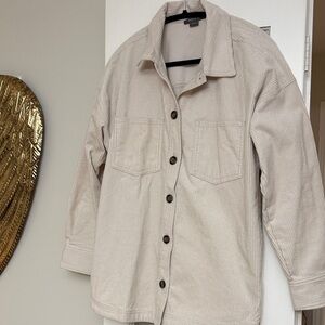 Beige Corduroy Button-Up shirt/jacket